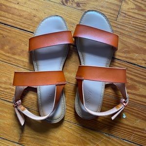 Old Navy size 6.5 faux leather sandals, worn once!